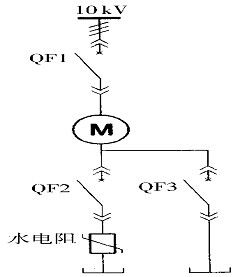 水電阻啟動(dòng)的一次方案主接線圖